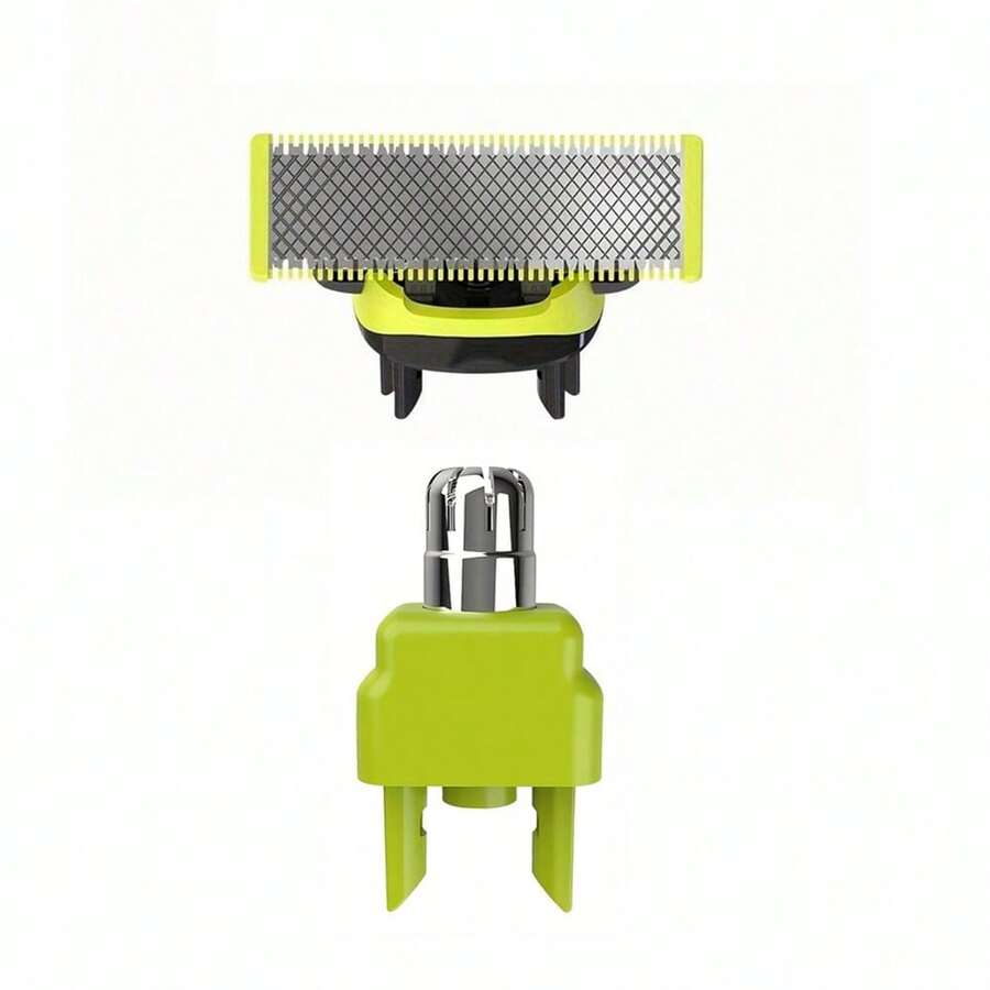 Cuchilla + Cabezal de Repuesto para Nariz & Oído, Compatible con Cabezal de Repuesto de Cuchilla para Afeitadora Recortadora QP2520 QP2530 QP6510 QP6520 - Recortadora de vello nasal verde + cuchilla - Ver 1