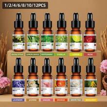 1/2/4/6/8/10/12PCS Floral & Fruity Scented Essential Oil Diffuser, Aromatherapy Candle, Aroma Burner, Diffuser Stone, Humidifier, Car & Home Aromatherapy Essential Oil Refill Liquid - Mixed Scent - View 3