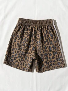 Quần short ống rộng họa tiết da báo thời trang dành cho nữ - Cà phê nâu - Xem 8