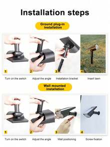 LED Solar Powered Dual-Use Spotlight Tree Light Outdoor Ultra Bright Multi-Color Landscape Light Yard Garden Villa Decoration Floodlight Lawn Path Light - Lawn Lights - View 8