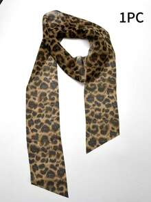 1 pieza Bufanda con estampado de leopardo versátil estilo callejero Y2K cinturón de cuello accesorio de moda para mujeres otoño combinación diaria - Multicolor - Ver 10