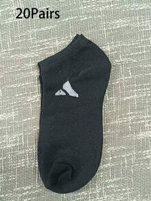 1-30 Pairs Black & White Unisex Thin Invisible Low Vamp Boat Socks, Moisture-Wicking Contrast Color Sports Casual Short Socks, Odor-Resistant Mid-Calf Socks For Spring/Summer, Suitable For Commuting, Students - Black and White - View 8