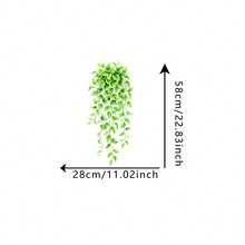 1pc Watercolor Hanging Pothos Vine And Leaf Wall Sticker, Removable Self-Adhesive Waterproof PVC Sticker, Suitable For Bedrooms, Living Rooms, Offices, Bathrooms, And Home Decor. - Wall Stickers - View 4