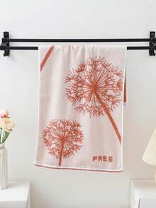 1 Piece Of Reddish-Brown Pure Cotton Bath Towel Or Kitchen Small Towel Or Square Towel, Dandelion Pattern, Absorbent And Quick-Drying, Suitable For Both Men And Women All Year Round, Suitable For Bathroom, School, Travel, Festival Gift, Home - Reddish-brown - View 10
