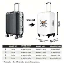 Miniso One Piece Straw Hat Jolly Roger Luggage Cover, Elastic Washable Suitcase Protector, Simple Skull Anti-Scratch Dustproof Travel Skin - Color - View 4