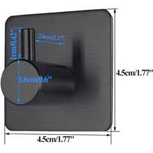 Drill-Free Space-Saving Bathroom Set, Includes Matte Black Toilet Paper Holder And Multi-Functional Waterproof Rust-Proof Wall-Mounted Storage Rack, Suitable For Towels, Bathrobes And Toilet Paper, Ideal For Bathroom And Shower Room,Bedroom Room Decor,Back To School - Black - View 11