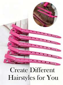 28/16/2PCS Rose Red Hair Fixing Clips, Root Volumizing Hair Clips, No-Trace Hair Clips, Bangs Duckbill Positioning Clips, Makeup Artist Styling Clips,Claw Clips - Multicolor - View 3