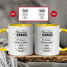 [Envío en 24 horas dentro de México]Taza con estampado doble1 taza de café de cerámica de 11 oz, con diseño de texto inspirador "A un entrenador verdaderamente increíble detrás de cada jugador...", apta para lavavajillas, regalo perfecto para entrenadores, atletas, adultos, regalos para fiestas/vacaciones/deportes - 2 - Ver 4