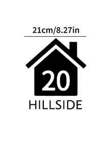 1/2/3/4/5/6/7/8/10件可客製化垃圾桶號碼與街道名稱貼紙，這些房屋形狀貼紙非常適合輪式垃圾桶，可作為您垃圾桶的獨特門牌號碼標籤 - 彩色 - 查看 9
