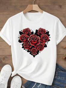LXF2026Ropa Cuello O Moda Estampado de Mariposa Camiseta de Mujer Camiseta de Mujer Camiseta de Moda Estampada Camiseta de Mujer de Manga CortaXIAM - Blanco - Ver 1