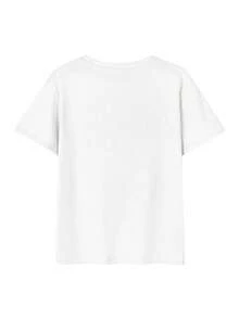 Camiseta oversize para mujer con estampado tipográfico Love Joy Peace con marca Los Ángeles, estilo urbano llamativo para salidas informales - Blanco - Ver 3