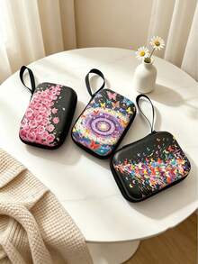 1pc Sweet Style Printed Portable Storage Bag Hard Shell Pressure-Resistant Earphone Data Cable Organizer Pouch - View 9