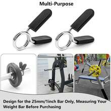 1 Pair/3 Pairs Stainless Steel Barbell Clips, For Weightlifting, Squats And Other Intense Barbell Movements, Suitable For High-Intensity Training Smooth Protruding Handle Grips - Black - View 4