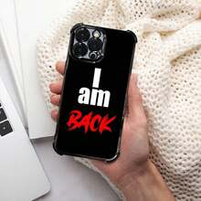 Funda para Teléfono - 1 pieza Funda para Teléfono "I Am Back" con Proceso de Galvanoplastia, Cubierta Protectora con Amortiguación Reforzada y Prevención de Colisiones, Adecuada para iPhone 17 16 15 14 13 Pro Max. - Negro - Ver 4
