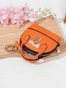 CHARM INFINITE Dompet Koin Gantungan Kunci Kubah Mini, Tas Penyimpanan Earphone Kulit PU dengan Kunci dan Rumbai, Tas Penyimpanan Portabel Wanita, Aksesori Gantungan Tas yang Lucu - MultiWarna - View 4