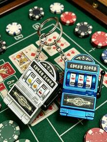 Mini Fruit Slot Machine Keychain, Creative Handheld Game Fidget Toy, Stress Relief Lucky Charm Pendant For Bag Backpack, Novelty Party Gift - Multicolor - View 5