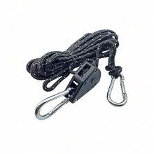1pc Heavy Duty Outdoor Adjustable Reflective Tent Guy Line With Ratchet Pulley, Adjustable Windproof Tarp Tension Rope, Aluminum Alloy Carabiner Adjustable Tent Rope, Durable All-Weather Camping Waterproof Fabric Fixing Rope, Suitable For Hiking Outdoor Gear - Multicolor - View 6