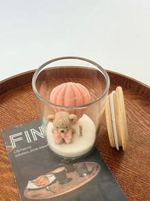 1pc New Cartoon Style Scented Candle Cup (Height 8.5cm/3.34in), Creative Glass Cup Candle, Handmade Soy Wax, Smokeless Candle, Suitable For Home Decor, Living Room Decor, Bedroom Ornament Decor, Birthday Decor Candle, Gift, Souvenir, Party Decor Supplies, Graduation Season Gift, Candle, Candles, Decorative Candle, Bestfriend Gifts, Gift For Woman, Candles Home Decoration, Candles Cute, Jar Candles - Multicolor - View 10
