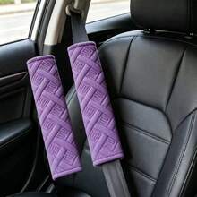2件組刺繡M圖案汽車安全帶墊套，柔軟舒適汽車內裝安全帶保護套 - A - 查看 5