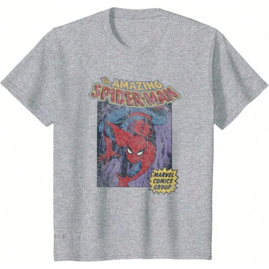 Disney 2026 The Amazing Spider-Man Marvel T-Shirt Unisex Short Sleeve Premium Cotton Classic Fit Crew Neck Casual Top For Men - 2 - 查看 1