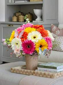 10/5 Stücke künstliche Seiden-Afrikanische Gänseblümchen-Chrysanthemen mit Stiel, künstliche Blumen, Großhandel DIY handgemacht für Zuhause, Hochzeit, Party, Vasen-Mittelstück, Dekoration, Kranz, Strauß, Korsage, Verlobungszeremonie, Wohnzimmer, Esszimmer, Schlafzimmer Deko - Verschiedenfarbig - Übersicht 6