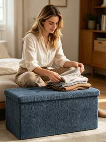 Foldable Storage Bench And Ottoman, Tatami-Style Stool, Suitable For Living Room, Bedroom, Dormitory Storage Bench And Ottoman Storage, Storage Bench And Ottoman - Multicolor - View 5
