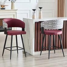 Modern Upholstered Dining Chair With Backrest And Armrests, Minimalist Restaurant Chair For Home, Kitchen, Hotel, Showroom, Mid-Century Style - 紅色 - 查看 3