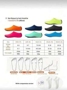 1 đôi/3 đôi giày đi biển unisex, giày lặn mềm, giày đi nước chống trượt chống cắt kiểu đi chân trần - Nhiều màu - Xem 7