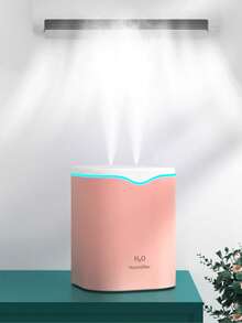 2L Large Capacity Desktop Humidifier, Includes 10ml Aromatherapy Essential Oil, 7-Color LED Light, USB Powered, Cool Mist, Suitable For Large Rooms, Offices, Living Rooms, Bedrooms And Plant Humidification, Home Decor, Pink/Green/White - Multiple Styles - View 4