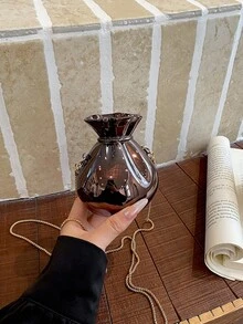 新款壓克力小巧迷你時尚晚宴包 鍊條肩背斜背包 - 黑色 - 查看 8