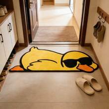 1pc Super Cute Fashion Glasses Duck Shaped Rug, Creative Decorative Bedside Mat For Bedroom, Suitable For Living Room, Decorative Carpet, Bedroom Decor, Small Rug, Carpet, Home Decor, Living Room Rug, Hand-Cut With 1-5cm Error, Sofa And Coffee Table, Soft And Fluffy, Durable And Stylish, Suitable For Home, Bedroom, Office, Dining Room And Other Places, Contemporary Design Living Room Rug, Carpet, Home Decor, Room Decor, Washable Rug - Yellow - View 3