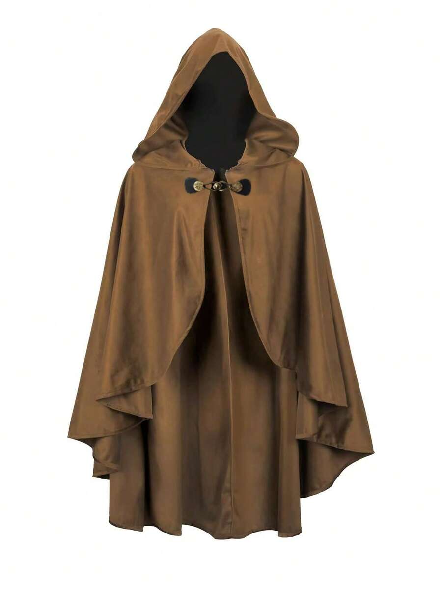 萬聖節魔法巫師角色扮演死神斗篷,優雅節日服裝,嘉年華裝扮道具,節慶服飾 - 卡其色 - 查看 1