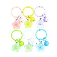 Colorful Cherry Blossom Card Ring Bell Keychain Sweet Fresh Bag Pendant Accessory DIY Perler Beads Material Random 3/5pcs - Multicolor - View 5