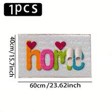 1pc Colorful Home Heart Pattern Printed Faux Cashmere Surface TPR Bottom Door Mat, Bathroom Mat, Kitchen Mat, Laundry Room Mat, Holiday Atmosphere Decoration, Home Decor, Party Decor, Wedding Decor, Dining & Kitchen Decor - Multicolor - View 15