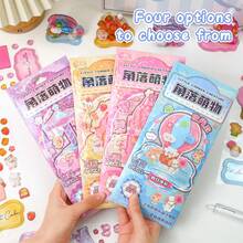 Cartoon Glow-In-The-Dark 3D Embossed Stackable Stickers, Fun Play Stickers, Embossed Stickers, Cute Girl Crystal Stickers, 4 Styles Available, Rich Material Options, Solid Phone & Water Cup Decorative Stickers - 3D Glow-in-the-dark Relief Sticker - View 2