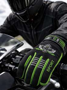 Waterproof, Non-Slip Motorcycle Gloves With Finger Grips - Green - View 5