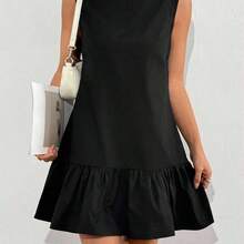 Vestido de algodón y lino de estilo casual tejido de color rosa rojo, vestido  para mujer - Rojo y blanco - Ver 4