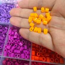 12,000顆/盒 5mm 高品質 Perler 熔珠，多色多巴胺 Perler 熔珠（24色 Perler 熔珠）小孔熔珠，彩色珠子套組－適合手工藝與裝飾，高品質像素拼圖珠，高品質手工禮物 - 彩色 - 查看 3
