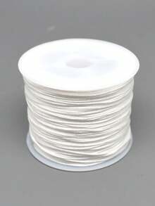 1 Roll Non-Elastic White Beading Cord, Colorful Craft Cord, Suitable For Jewelry Making, Bracelet And Necklace DIY Craft Beading Cord - White - View 3