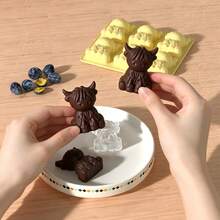 Molde de silicona para hielo con forma de vaca de las tierras altas en miniatura - Rosa - Ver 6