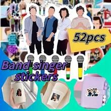 52pcs 1D Band Stickers Singer DIY Laptop Refrigerator Luggage Phone Case Water Cup Decoration Stickers - Multicolor - View 1
