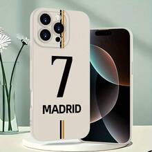 [Local Delivery Within 24 Hours], Classic Light Luxury Texture, No. 7 Phone Case, TPU Material, Highly Recognizable Black And Gold Color-Blocking Design, Shockproof, Wear-Resistant, Skin-Friendly Soft Case, Suitable For Apple 17/16/15/14/13/12/11/X/Xs/Pro/Plus/Pro Max, As Well As  S21/S22/S23/S24/S25/S26FE/Ultra/Plus/Edge And , , And Other Models.   The First Choice For Footba - Image 1 Pcs - View 6