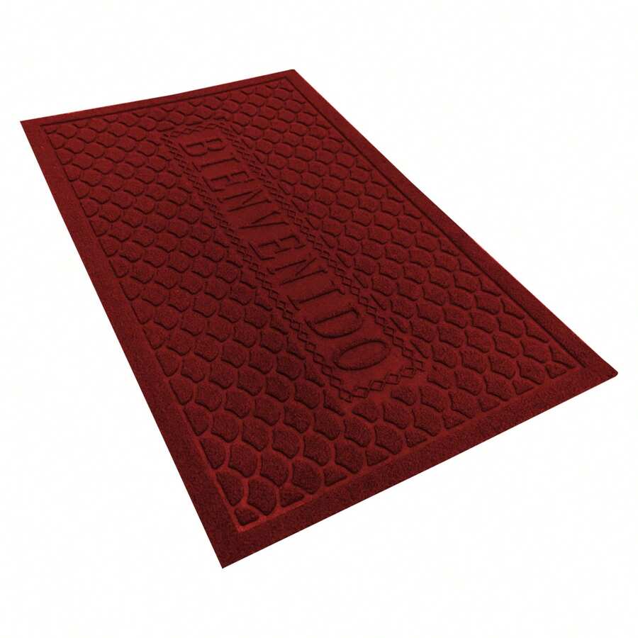Tapete Bienvenido De Entrada Antideslizante Para Puerta, Alfombra Bienvenido Antideslizante - Rojo - Ver 1