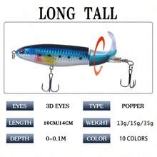Isca de Superfície 13g, Isca de Lâmina Gigante, Isca Rígida, Isca Macia, Cauda Giratória, Equipamento de Pesca, Isca de Pesca - Vários estilos - Visão 2