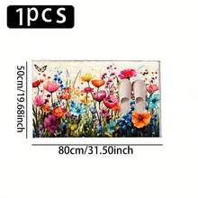 1pc Colorful Wildflower Butterfly Pattern Printed Faux Cashmere Surface TPR Bottom Doormat, Bathroom Mat, Kitchen Mat, Laundry Room Mat, Holiday Atmosphere Decor, Home Decor, Party Decor, Wedding Decor, Dining & Kitchen Decor - Multicolor - View 15