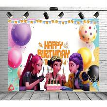 1pc Birthday Party Wall Decor, Printed K-Pop Girl Group Photo Backdrop, Random Style - Multicolor - View 1