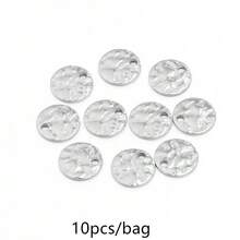 10pcs/Pack Stainless Steel Embossed Charm, Elegant Jewelry Decor For Earring, Clothes Accessories & Hair Ornament, Anti-Allergy And Color Retention - 10pcs/pack - View 15