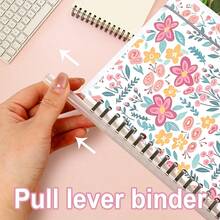 A5, 120 Seiten, Rosa Blumen Notizbuch, PP transparentes Loseblatt Notizbuch, Spiralgebundenes Tagebuch, abnehmbare Loseblatt Seiten, Planer, Reisejournal, Lernen, Schreibwaren, Geschäft, Studium, Büro, kreatives Geschenk Schulbedarf - A5 - Übersicht 5