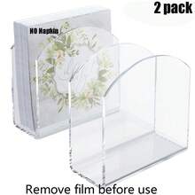 1/2/4pcs Clear Acrylic Napkin Tissue Holder For Table,Tissue Paper Cocktail Napkin Holder For Desktop, Dinner Napkin Dispenser For Bar, Restaurant - Multicolor - View 9