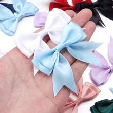 10pcs/Pack Double Layer Polyester Ribbon Bows, Ins Style Hair Accessories, Gift Wrapping Material, Suitable For Wedding Invitations, Wreaths, DIY Crafts, Christmas Decorations, DIY Home Decor, Wedding Parties And Valentine's Day Gift Wrapping - Bow - View 7